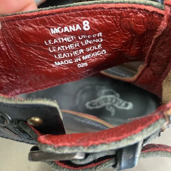 Freebird Women's Black and Brown Flats with Red Accents - Picture 4 of 8